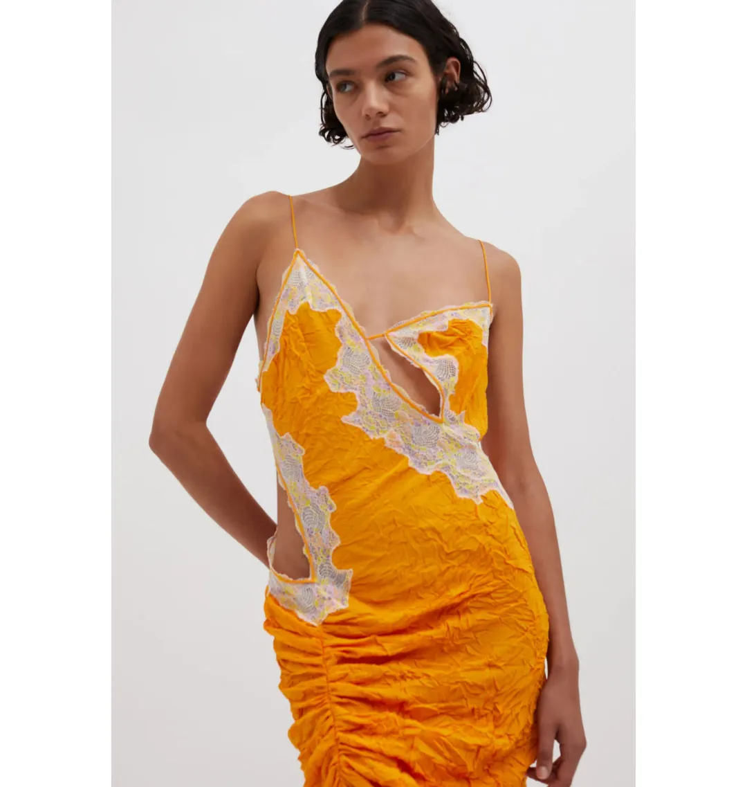 Christopher Esber Crimped Lace Cami Dress Valencia/Multi Size AU 4  for rent on The Volte - main image