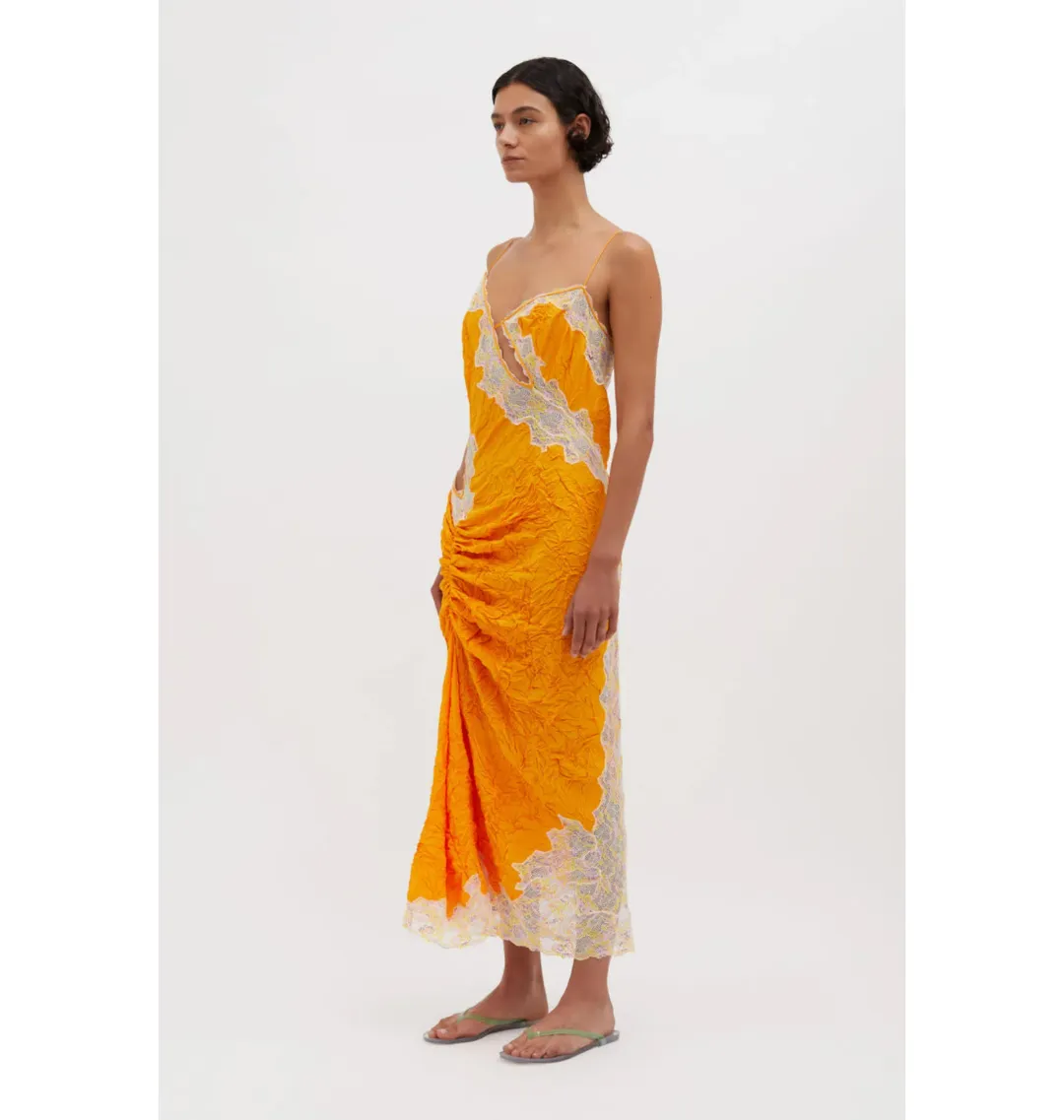 Christopher Esber Crimped Lace Cami Dress Valencia/Multi Size AU 4  for rent on The Volte - main image