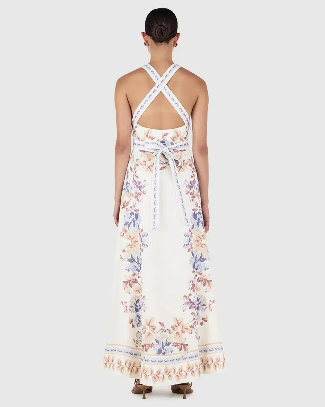 Hansen & Gretel Alanis Linen Maxi Dress Hawaiian Tablecloth Size XS / AU 6 for rent on The Volte - main image