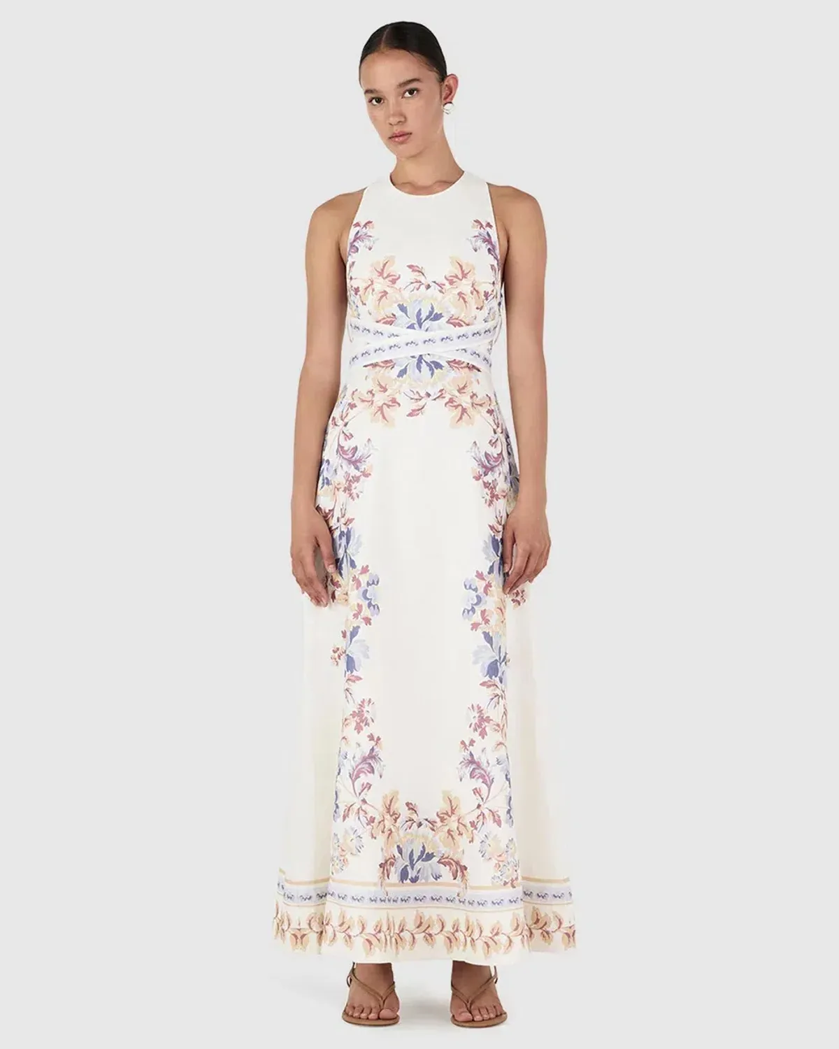 Hansen & Gretel Alanis Linen Maxi Dress Hawaiian Tablecloth Size XS / AU 6 for rent on The Volte - main image