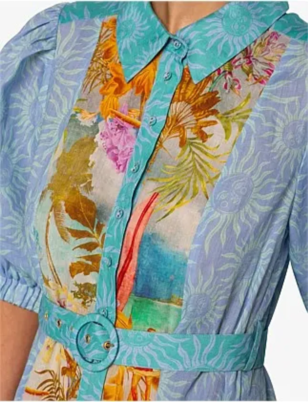 Kachel Hazel Maxi Shirt Dress Multi Size 6 for rent on The Volte - main image