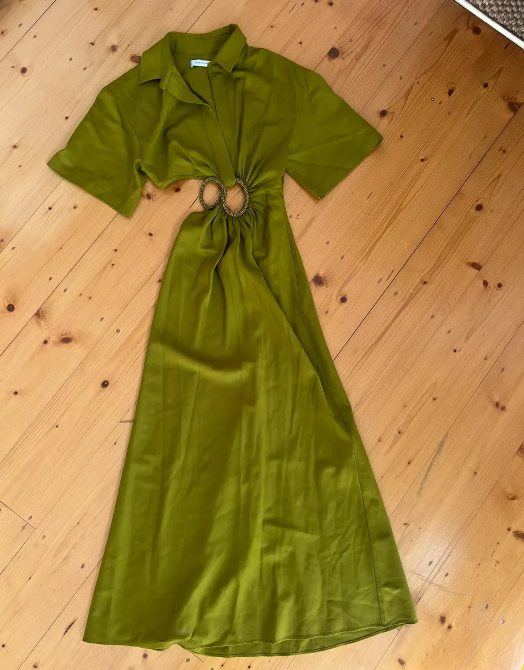 Christopher Esber midi olive dress size 6 for rent on The Volte - main image