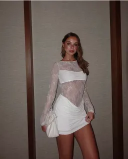 Benni Yana Lace Mini Dress White Size 8 for rent on The Volte - image 4