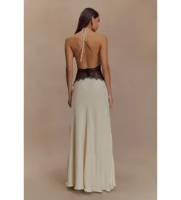 Meshki Dinah Lace and Satin Maxi Dress in Black/Ivory Size S/AU 8 for rent on The Volte - image 3