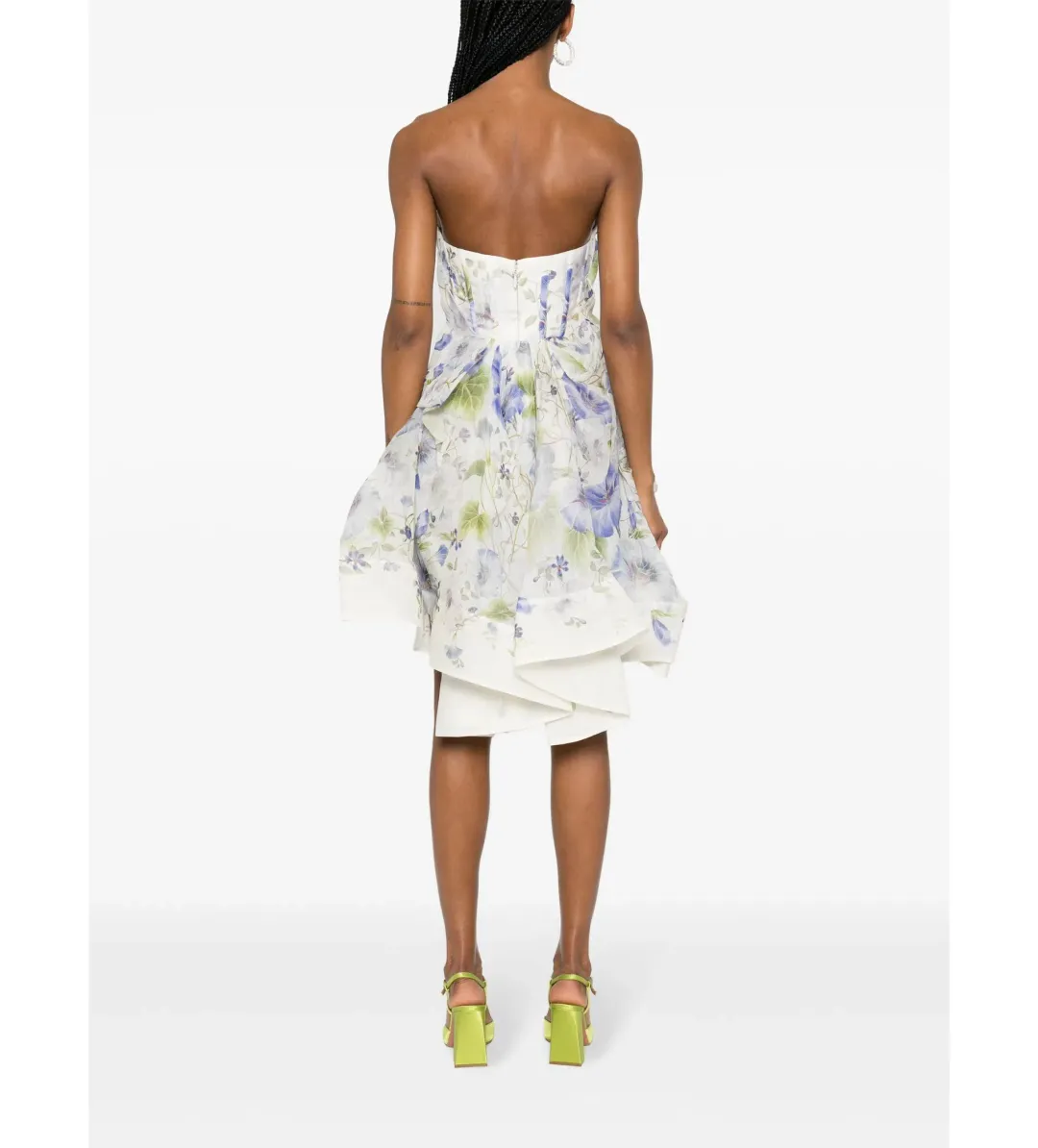 Zimmermann Natura Drape Mini Dress Blue Floral Size 0/ AU 8 for rent on The Volte - main image