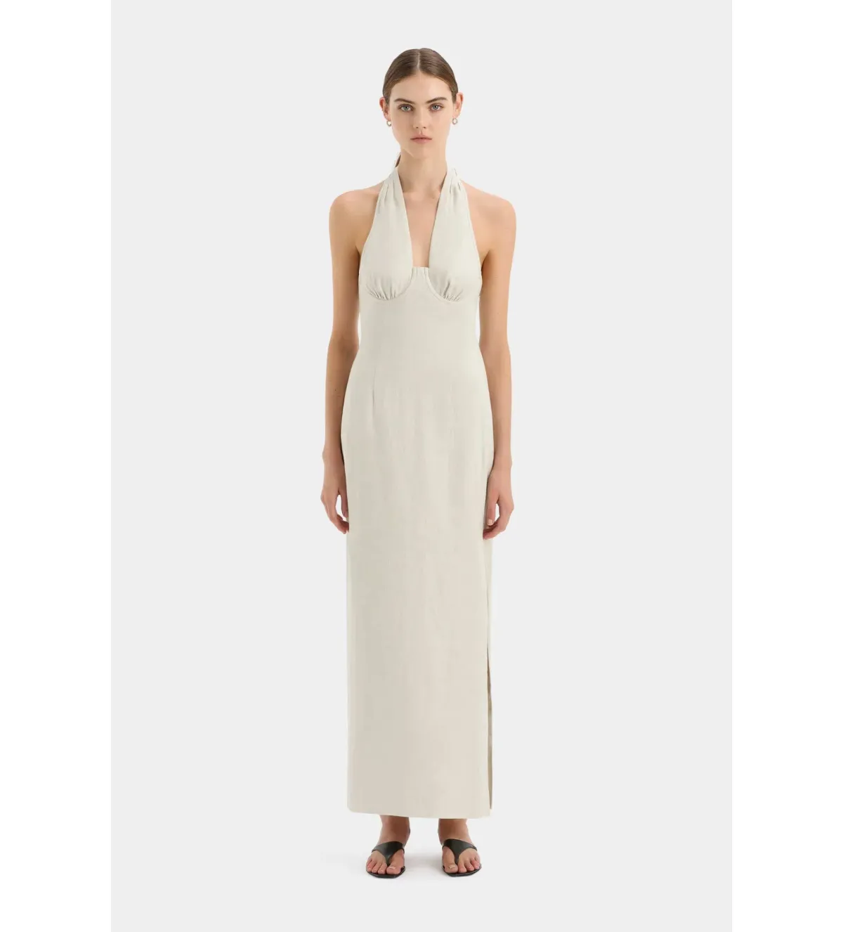 Sir the Label Affogato Halter Maxi Dress in Ecu Size 14 for rent on The Volte - main image