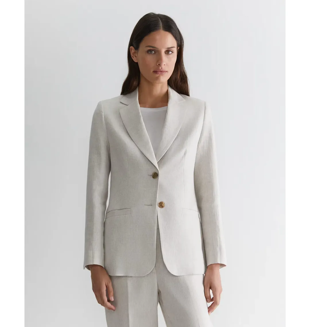 Freya Linen Blazer String Grey Size 6 for rent on The Volte - main image