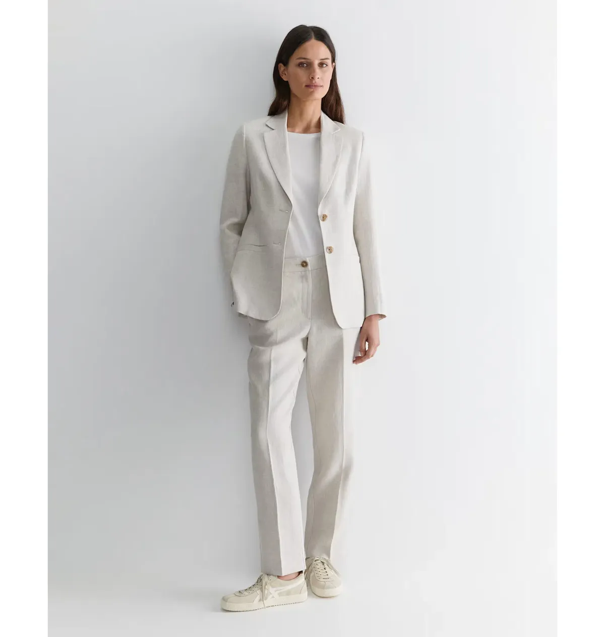 Freya Linen Blazer String Grey Size 6 for rent on The Volte - main image