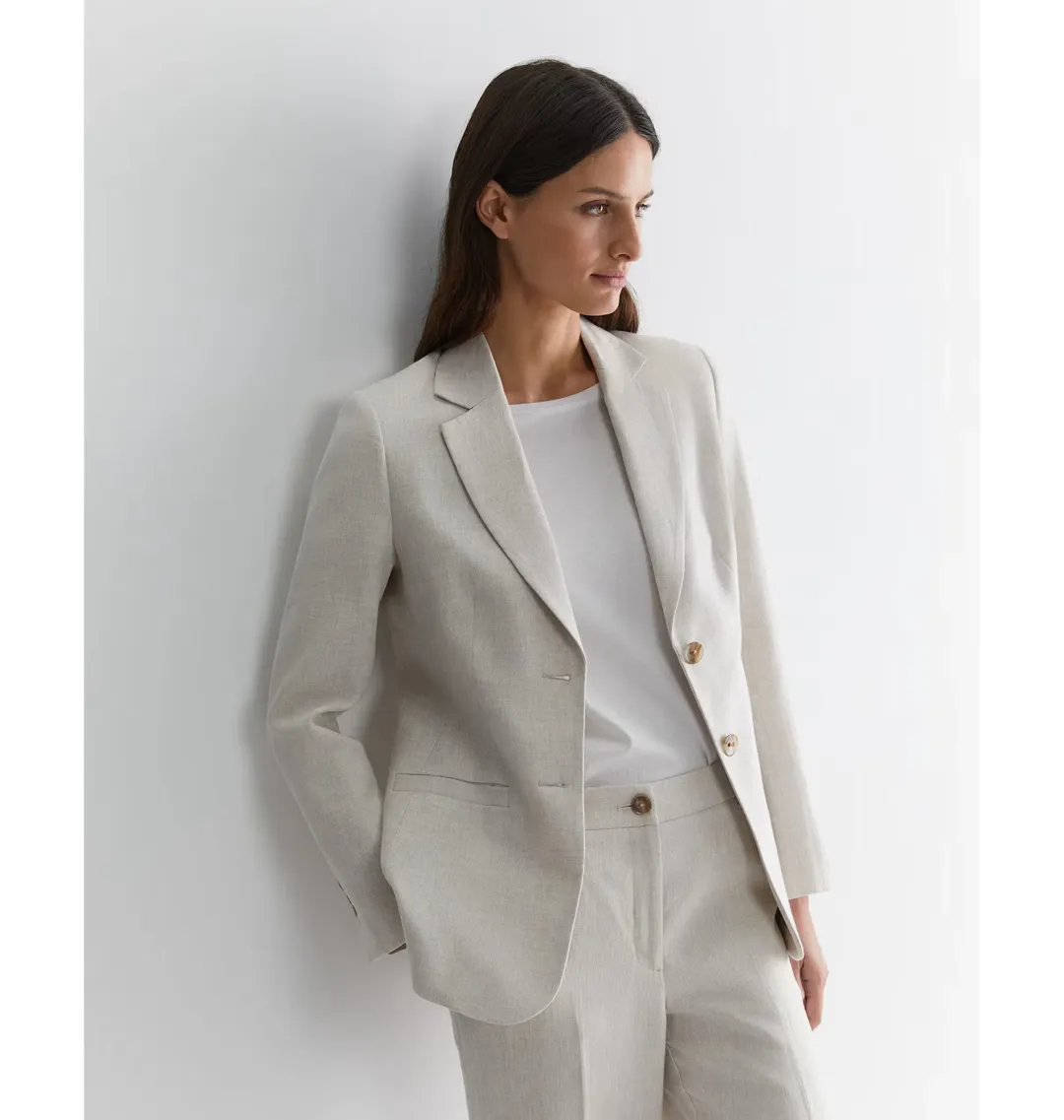 Freya Linen Blazer String Grey Size 6 for rent on The Volte - main image