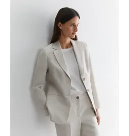 Freya Linen Blazer String Grey Size 6 for rent on The Volte - image 4