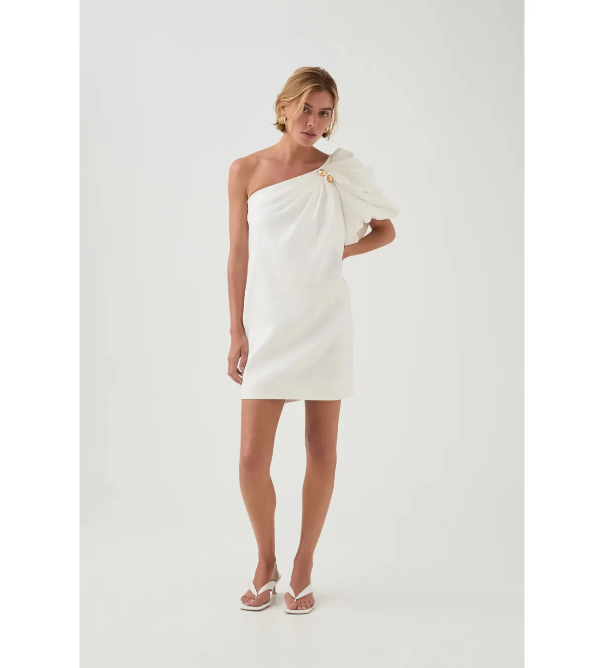 Aje Cira Mini Dress in Ivory Size M / AU 10 for rent on The Volte - main image