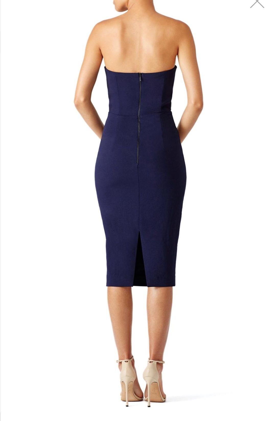 MISHA Navy Asymmetrical Dress Blue Size 10/M for rent on The Volte - main image