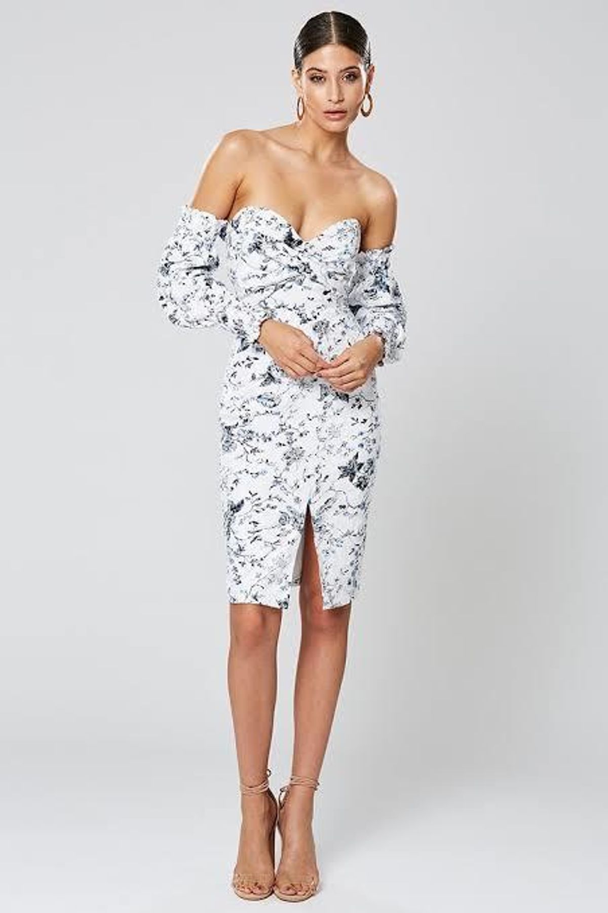 Winona Ming Off-Shoulder Dress Print Size 8 for rent on The Volte - main image