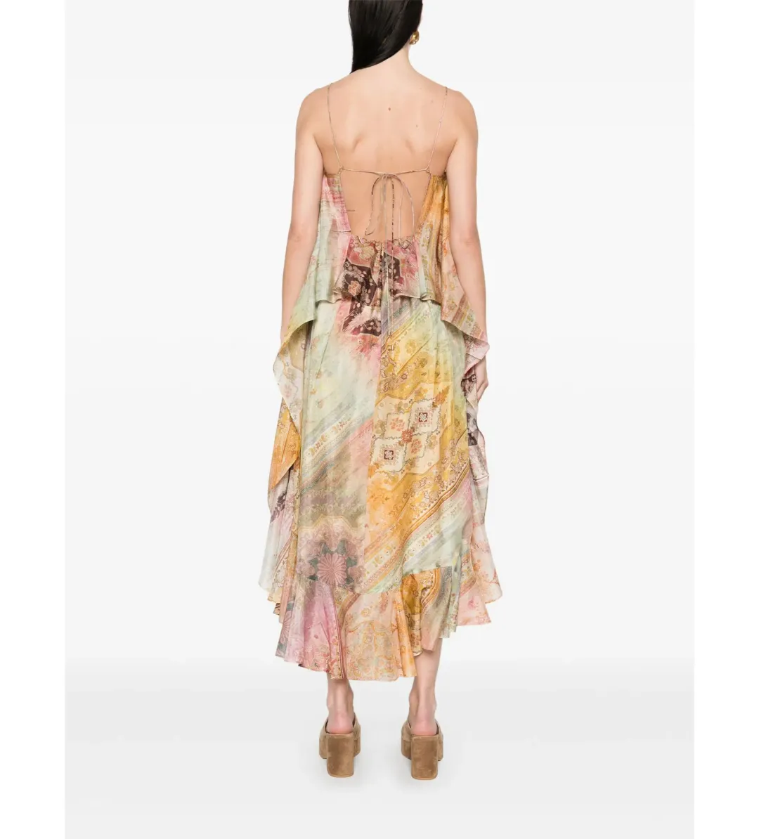 Zimmerman Tallow Ruffle Maxi Dress Multi Size 14 for rent on The Volte - main image
