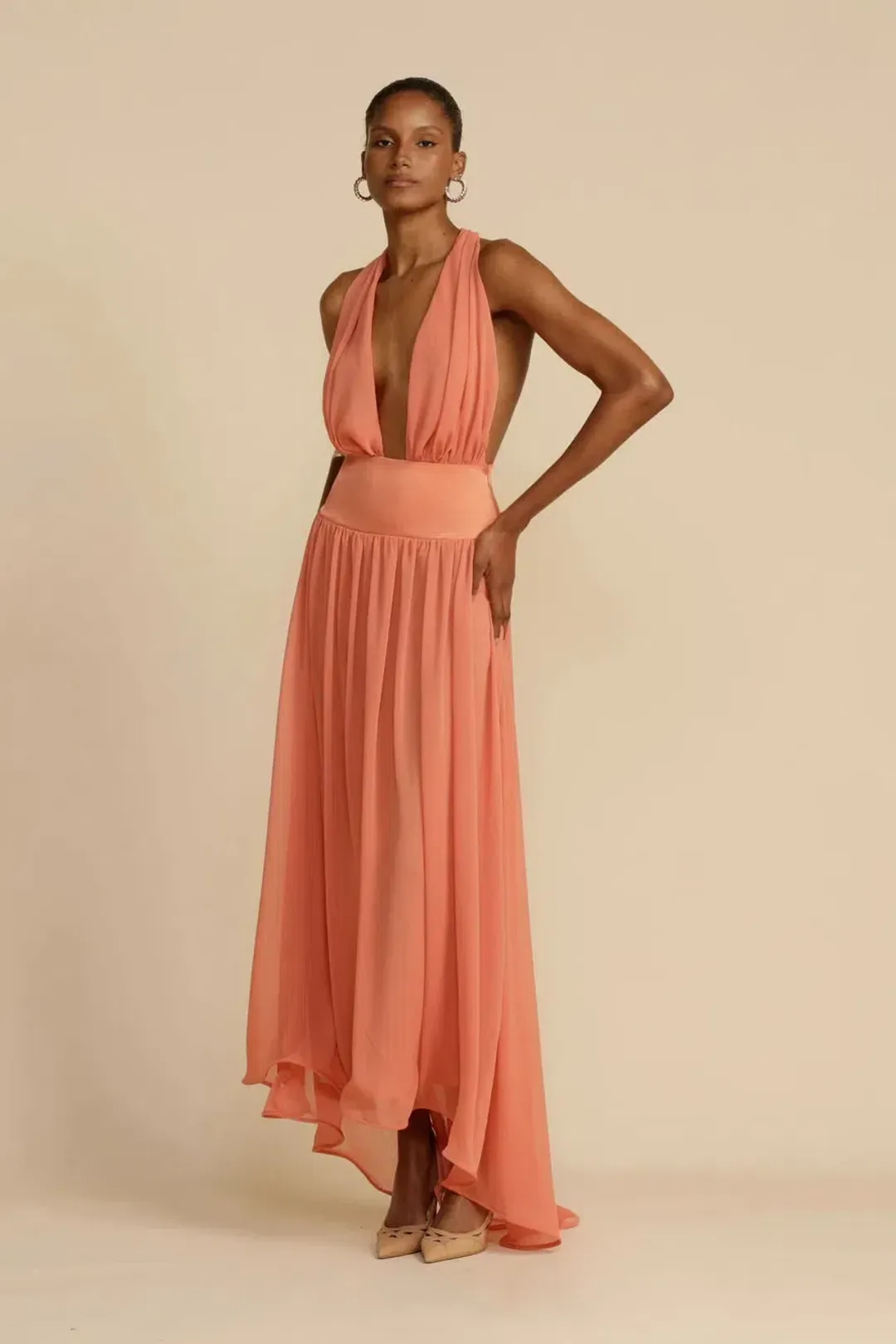 Arcina Ori Selena Maxi Dress Coral Size XS / Size AU 6 for rent on The Volte - main image