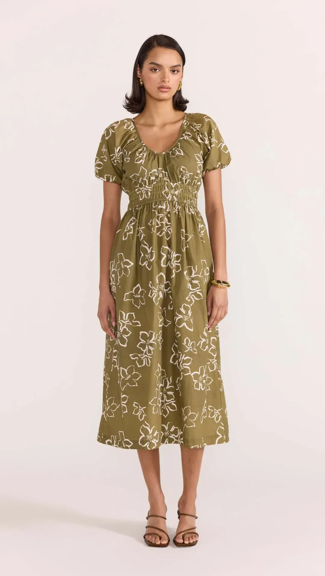 Staple The Label Ines Midi Dress Floral Size 8 for rent on The Volte - main image