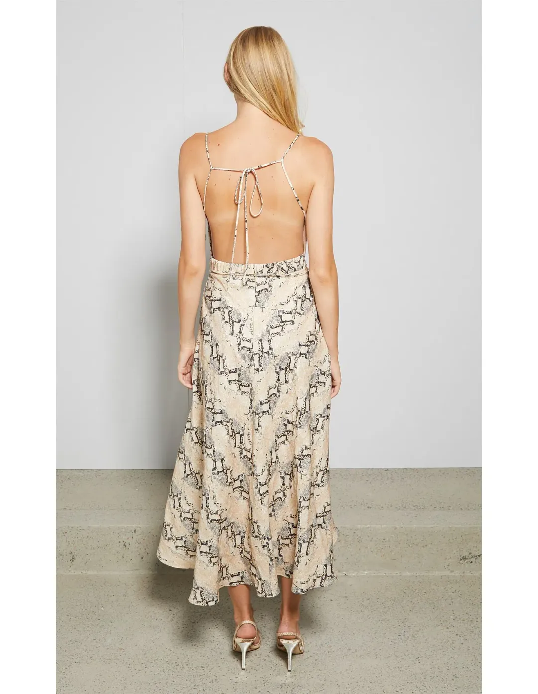 Franco Midi Dress in Snakeskin print in Size AU 10  for rent on The Volte - main image