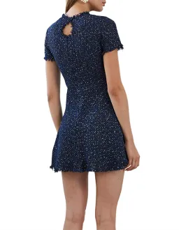 By Johnny Midnight Tweed Tee Mini Dress Navy Size 10 for rent on The Volte - image 3