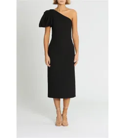 Rebecca Vallance Natalia One Sleeve Midi Dress Black Size AU 14 for rent on The Volte - image 1