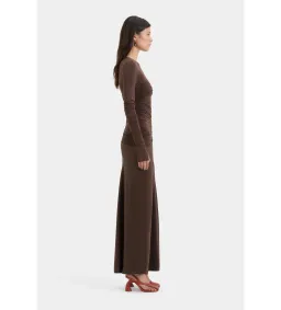 Sir the Label Alessia Draped Gown in Chocolate Size 10 for rent on The Volte - image 2