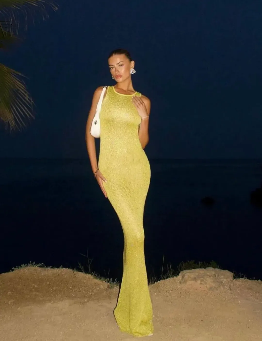 Astra Resort Natalia Dress Chartreuse Sequin Size XS / AU 6 for rent on The Volte - main image