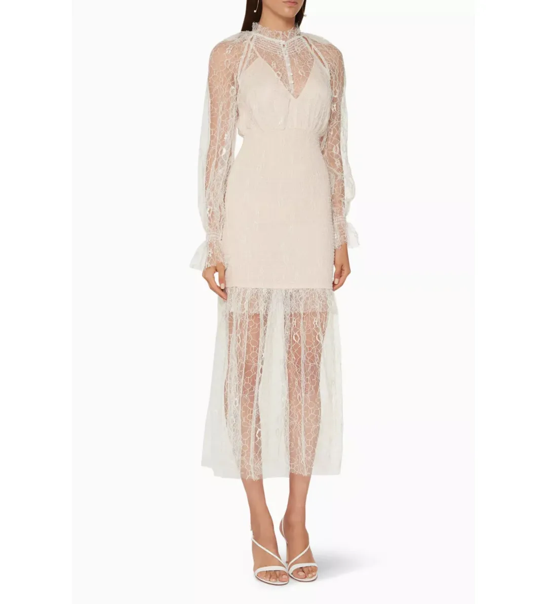 Alice McCall After Dark Midi Dress Soft Shell Pink Size 8  for rent on The Volte - main image