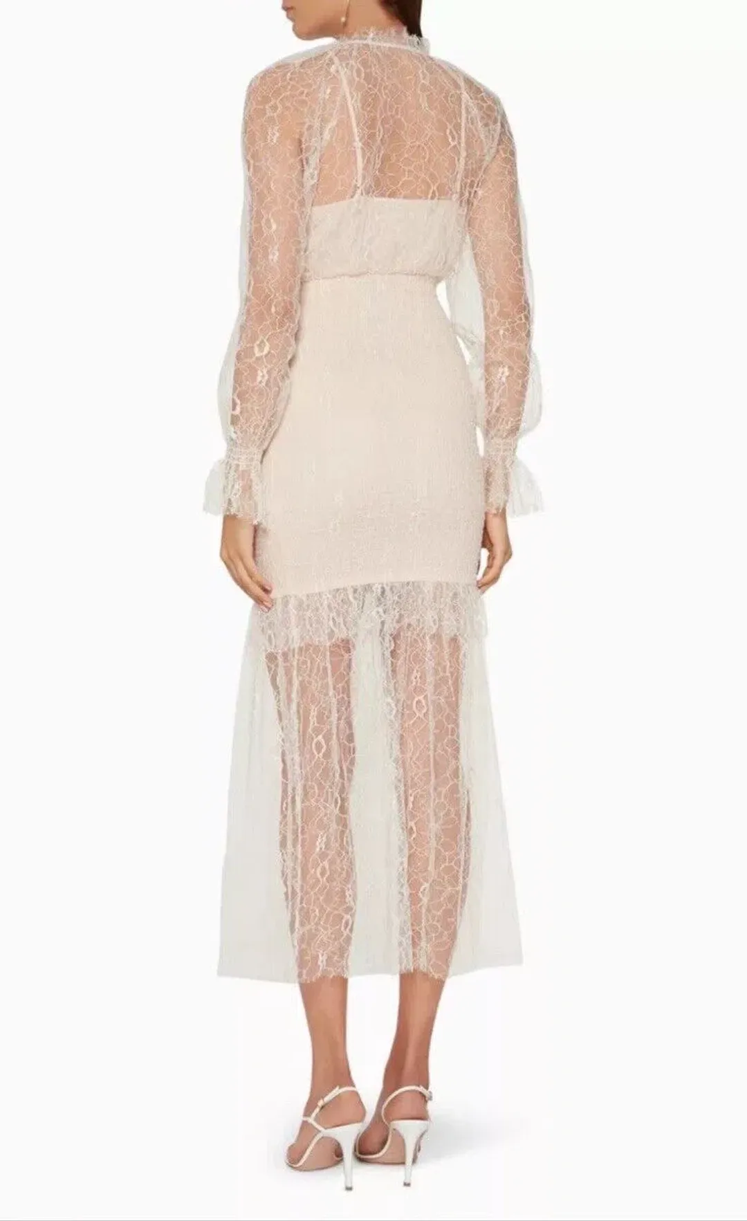 Alice McCall After Dark Midi Dress Soft Shell Pink Size 8  for rent on The Volte - main image