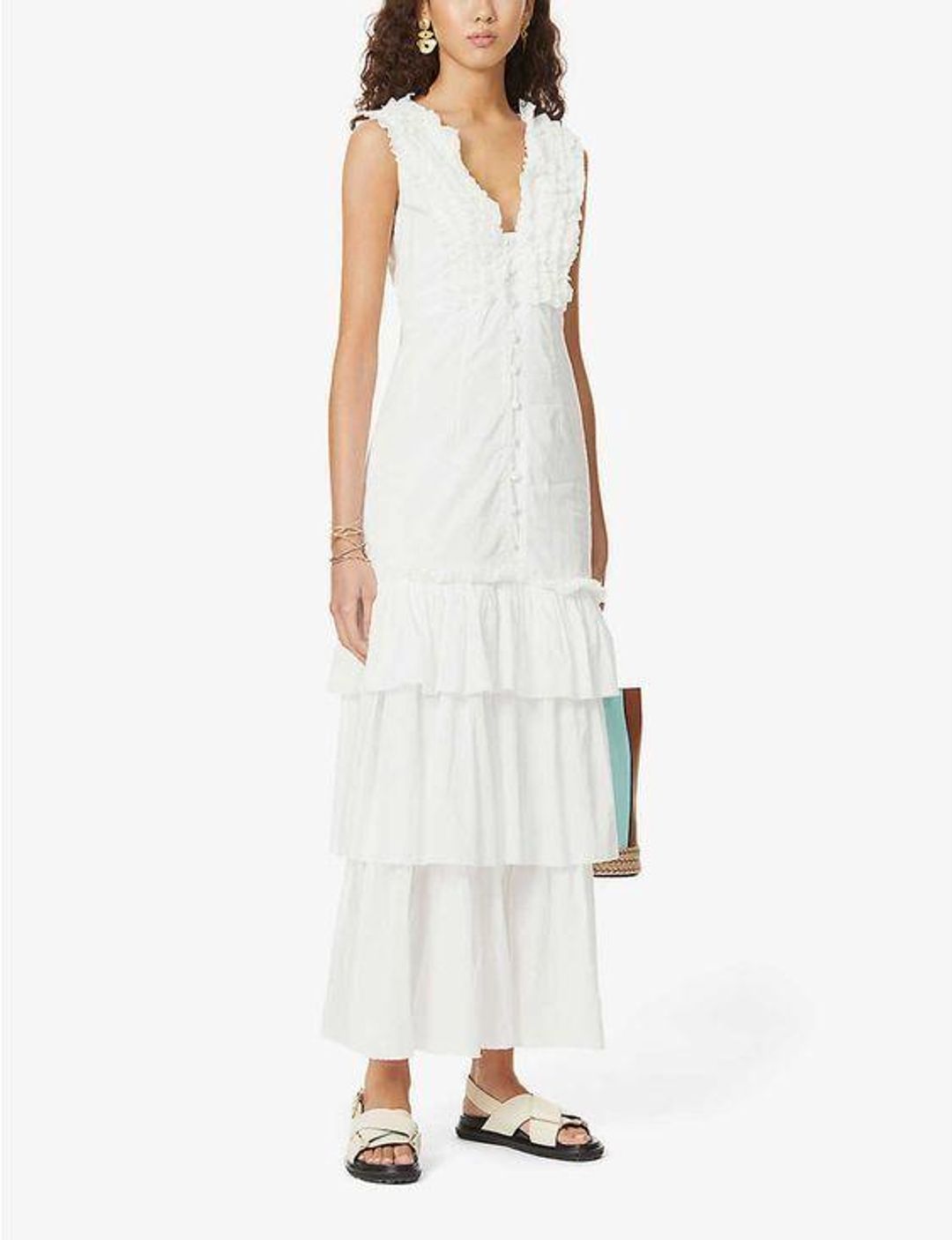 Joslin White Stacey Cotton Dress White Size 6 for rent on The Volte - main image