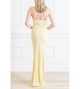 Christopher Esber Odessa Arced Side Strapless Gown Yellow Size AU 6 for rent on The Volte - image 2