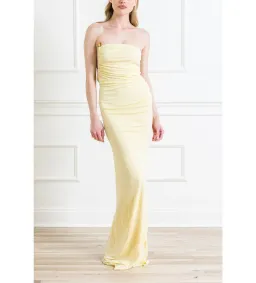 Christopher Esber Odessa Arced Side Strapless Gown Yellow Size AU 6 for rent on The Volte - image 1