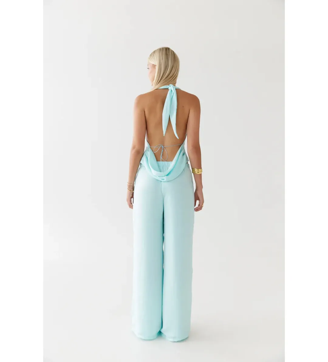 HNTR  Isabelle Top and Pant Set Aqua Size AU 8 for rent on The Volte - main image