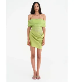 Benni Nico Off Shoulder Mini Dress in Apple Size S / AU 8 for rent on The Volte - image 1