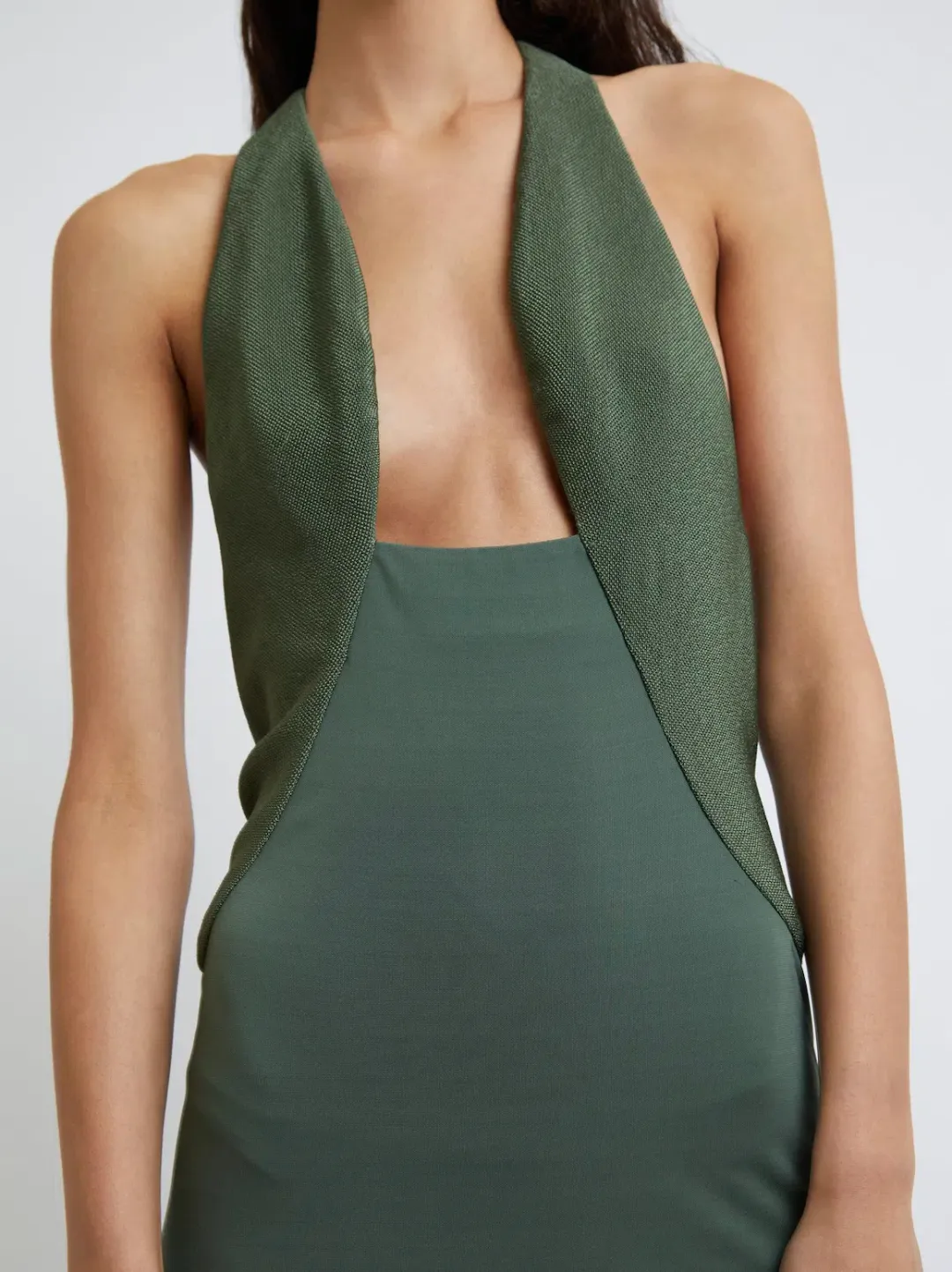 Christopher Esber Tailored Slope Halter Dress Green Size AU 8 for rent on The Volte - main image