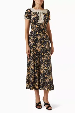 Doen Emeline Dress in Navy Floral Oaks Bluff Size S / AU 8 for rent on The Volte - image 1