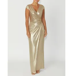 Anthea Crawford Myrah Jersey Gown Gold Size 12 for rent on The Volte - image 1