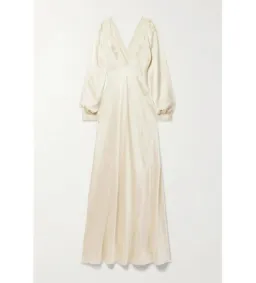 Doen Fiora Bioderie Silk Maxi Dress Cream Size S / Size AU 8 for rent on The Volte - image 3
