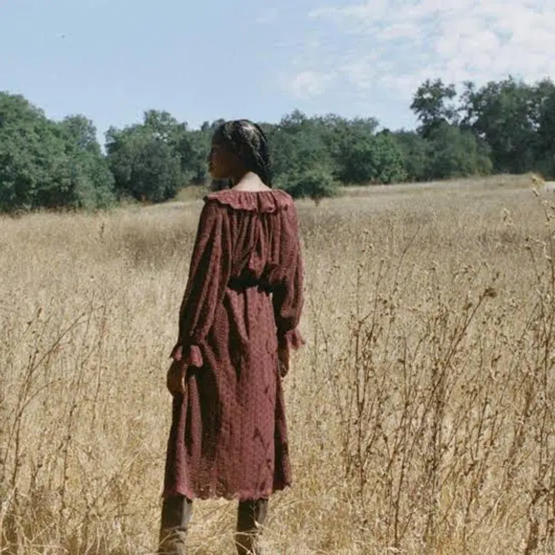 Doen Persephone Dress Burgundy Size AU 8 for rent on The Volte - main image