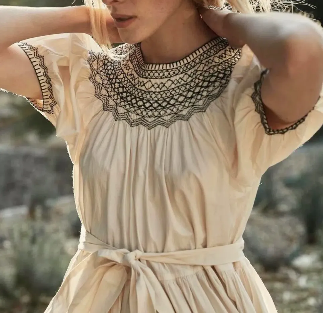 Doen Gilda Midi Dress Cream Size S / Size AU 8 for rent on The Volte - main image