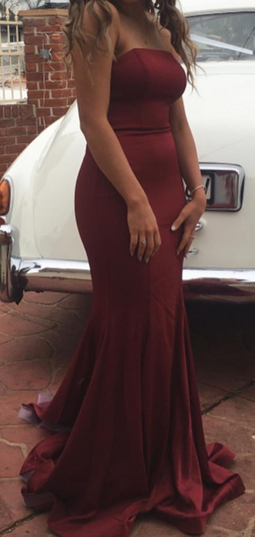 Burgundy Floor length Gown Size 8 for rent on The Volte - main image