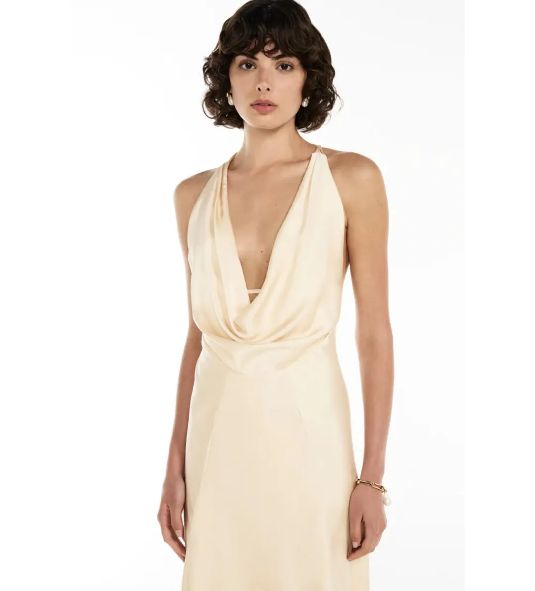 Manning Cartell  Charmed Cowl Slip Maxi Dress Champagne Size XXS/AU 4 for rent on The Volte - main image