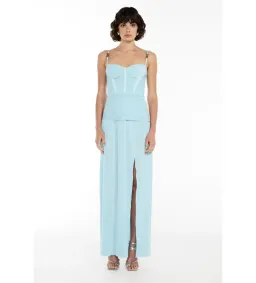 Manning Cartell Double Time Pleat Maxi Dress Acqua Spritz Size XS / AU 6 for rent on The Volte - image 1