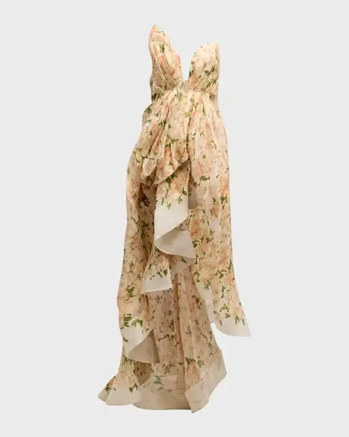 Zimmerman Natura Draped Midi Dress Floral Size 0 / Size AU 8 for rent on The Volte - main image