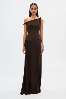 Misha Sisal Maxi Dress Espresso Size 8/S for rent on The Volte - image 1