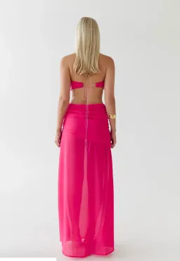 HNTR the label Gigi Set Maxi Dress Magenta Size AU 8  for rent on The Volte - image 2
