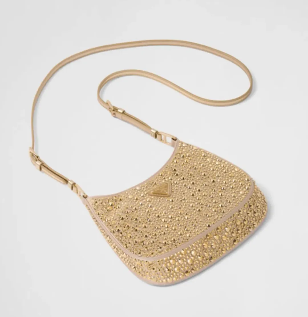 Prada Cleo Crystal Gold Bag for rent on The Volte - main image