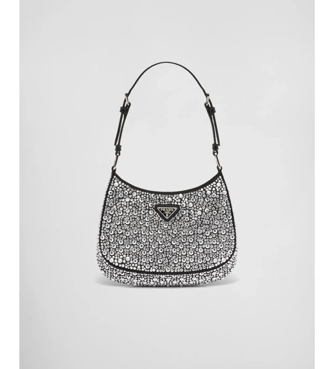 Prada Cleo Satin Bag With Crystals Silver for rent on The Volte - main image