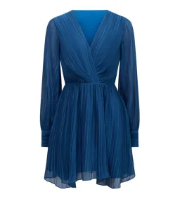 Forever New Genevieve Crinkle Pleated Mini Dress in Blue Size 12 for rent on The Volte - image 5
