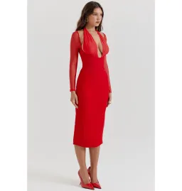 House of CB Yasmin Plunge Midi Dress Scarlet Size S/AU 8 for rent on The Volte - image 2