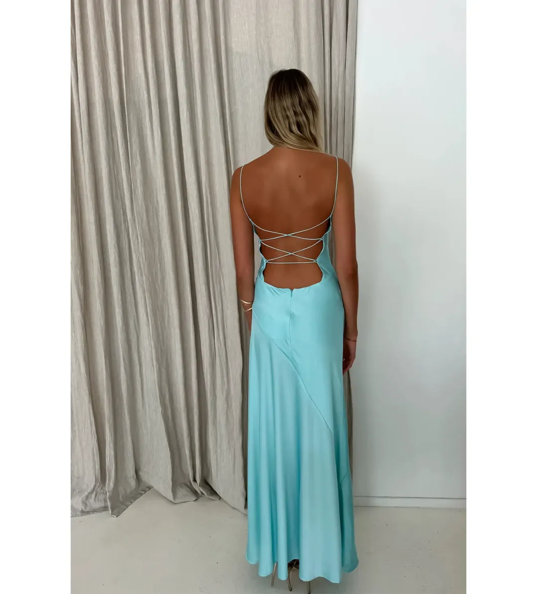 HNTR The Label Alix Gown Teal Size 8  for rent on The Volte - main image
