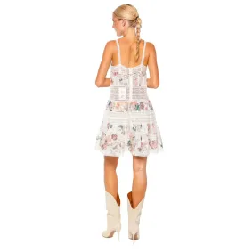 Zimmermann Acacia Lace Trim Mini Dress Cream Multi Floral Size 0P / AU 6P for rent on The Volte - image 3